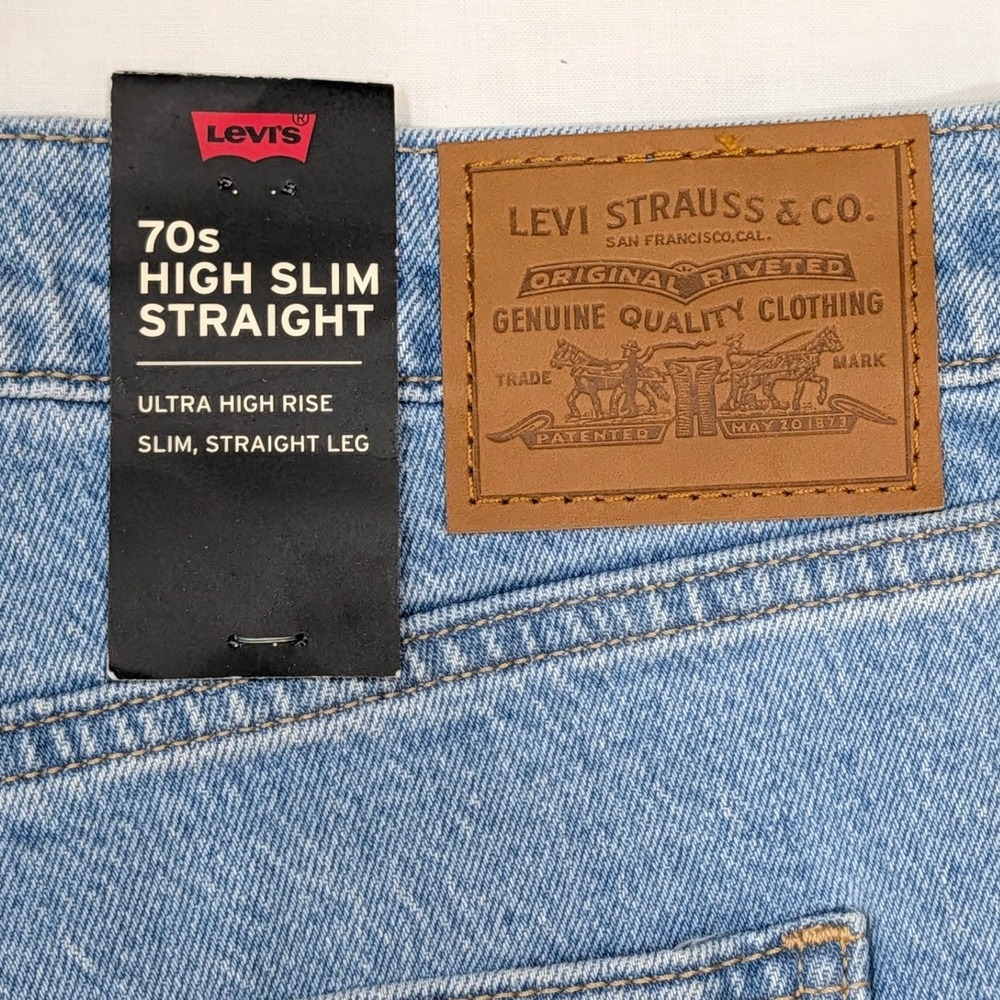 Levi's Premium 70s High Slim Straight Jeans Light Wash Blue 20W NWT